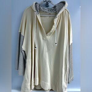 Free People Yellow Tunic Hooded Sweatshirt